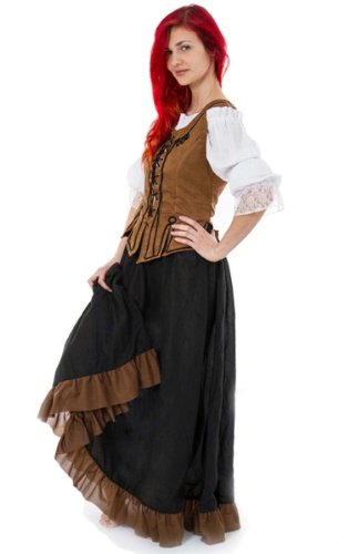 Maylynn 12234 – Traje Medieval de Criada Campesina Camarera Medieval NEA, 3 Piezas, Talla S/M