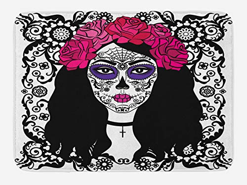 MAYUES Lámina artística Chica con Calavera de azúcar Make Dia De Los Muertos Traditional -75X45cm