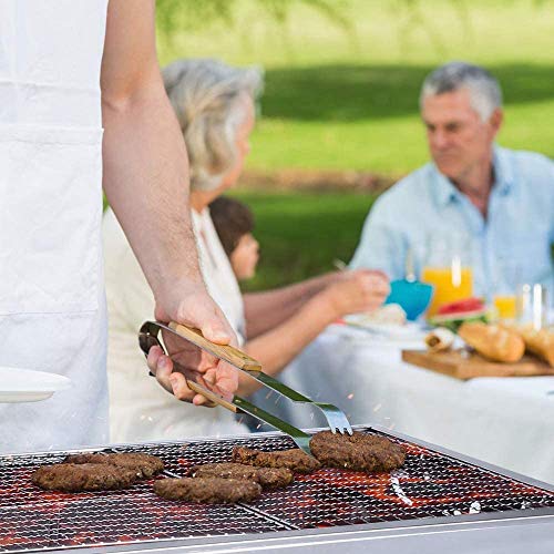 Mbuynow Barbacoa portátil de acero inoxidable, ahumador de carbón de acero inoxidable, parrilla plegable para 5-10 personas,jardín familiar,cocinar al aire libre,senderismo,camping,barbacoa,fiesta