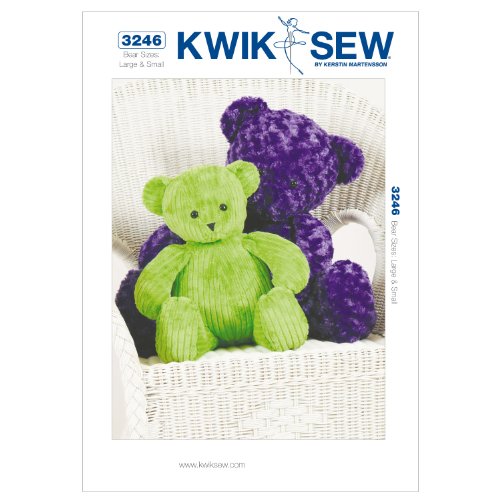 MCCALL Pattern Company K3246 Kwik - Patrones para Osos de Peluche (Tallas Grande y pequeña), Color Blanco