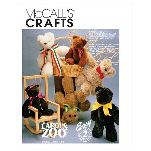 McCalls 6188 - Patrón de Costura para Confeccionar Osos de Peluche (16 cm)