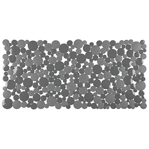 mDesign Alfombrillas antideslizantes para recortar – Base para fregadero grande con diseño de pompas de jabón – Tapetes protectores de PVC para la vajilla y el fregadero – gris