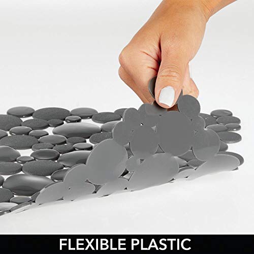 mDesign Alfombrillas antideslizantes para recortar – Base para fregadero grande con diseño de pompas de jabón – Tapetes protectores de PVC para la vajilla y el fregadero – gris