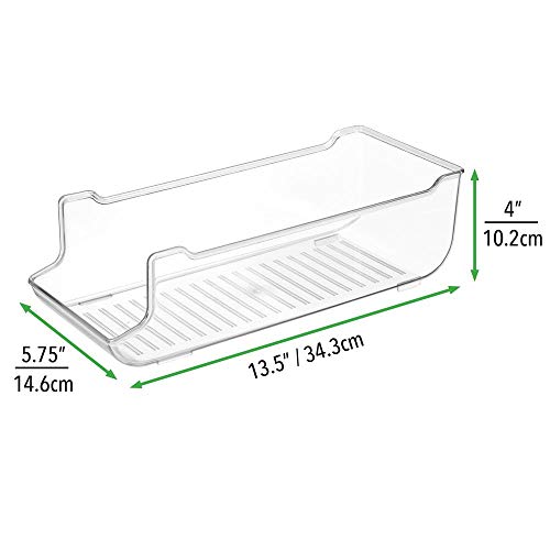 mDesign Caja de almacenaje para frigorífico y armarios de cocina – Contenedor de plástico ideal para alimentos, con capacidad para 9 latas – Práctico organizador de nevera – transparente