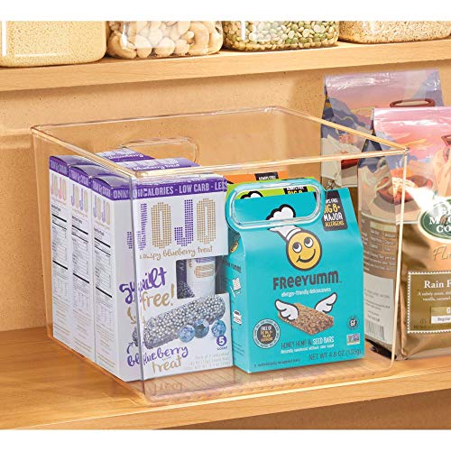 mDesign Caja de Almacenamiento para la Nevera – Organizador de plástico para Fruta, conservas, medicinas y más – Cajas organizadoras Grandes de plástico sin BPA para Cocina y despensa – Transparente