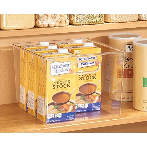 mDesign Caja de Almacenamiento para la Nevera – Organizador de plástico para Fruta, conservas, medicinas y más – Cajas organizadoras Grandes de plástico sin BPA para Cocina y despensa – Transparente