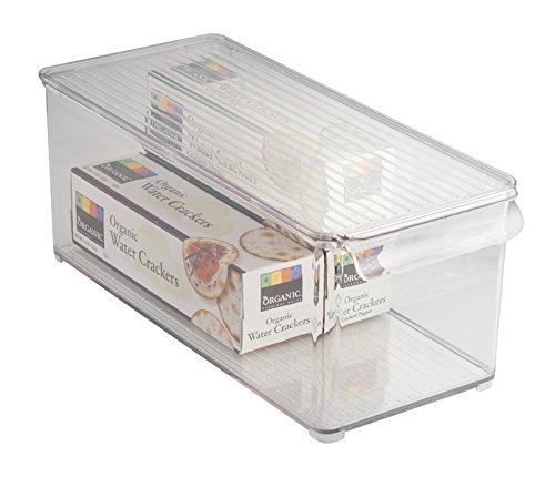 mDesign Caja organizadora transparente - Guardatodo para heladera, cocina, lavadero y más - Contenedor en plástico resistente para guardar todo tipo de objetos - Sin BPA - Apto para alimentos frescos