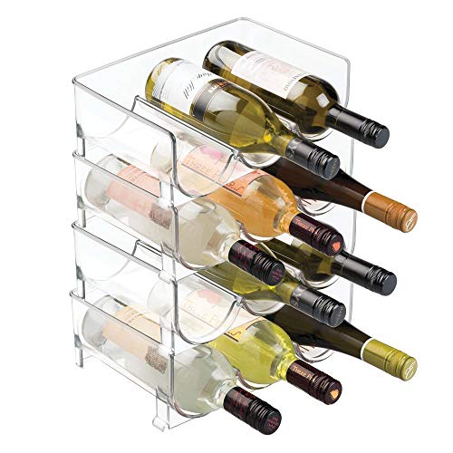 mDesign Estante para botellas – Ahorre espacio gracias a este botellero apilable y tenga siempre ordenadas sus botellas de vino – Perfecto botellero para 12 botellas