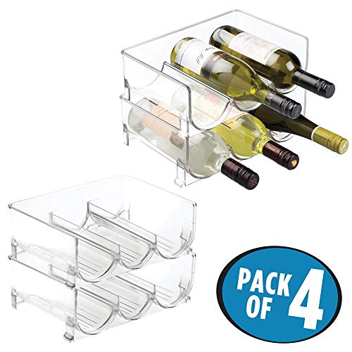 mDesign Estante para botellas – Ahorre espacio gracias a este botellero apilable y tenga siempre ordenadas sus botellas de vino – Perfecto botellero para 12 botellas