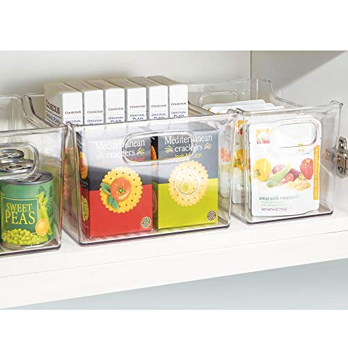 mDesign Fiambreras para el frigorífico – Cajas de plástico para guardar alimentos – Organizador de nevera para lácteos, frutas y otros alimentos – transparente