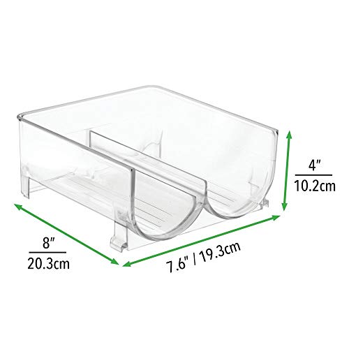 mDesign Juego de 8 Modernos botelleros para Nevera o vinoteca – Botellero apilable de plástico para Botellas de Agua y refrescos – Soporte para Botellas de Vino para Cocina y despensa – Transparente