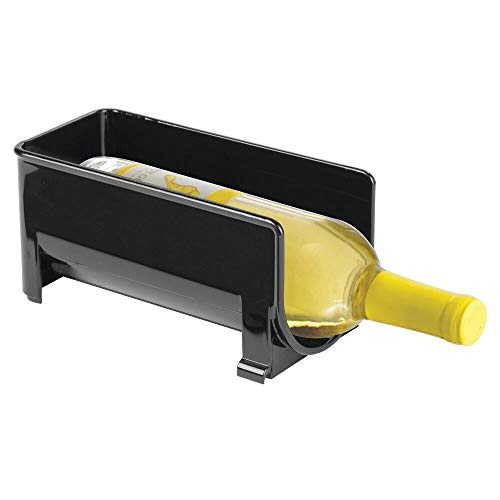 mDesign Juego de 8 Modernos estantes para Botellas – Botellero apilable para Botellas de Agua, de Vino y cantimploras – Elegante vinoteca para la Cocina y la despensa – Negro