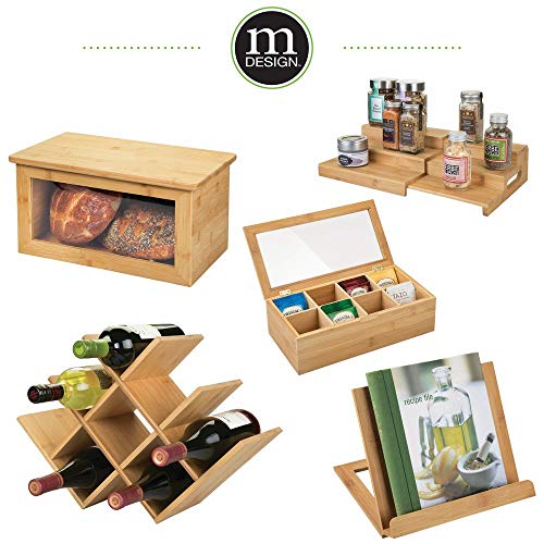 mDesign Panera de Madera con práctica Ventana – Caja de Pan con Tabla de Cortar como Tapa – Ideal para Guardar Pan de Forma ecológica y con Estilo – Color Natural