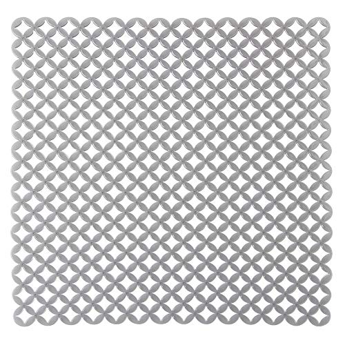 mDesign Protector Fregadero – Tapete de Silicona con Ranuras, Evita arañazos en fregaderos de Acero Inoxidable – Alfombrilla escurridora para Pila o encimera – 32 x 28,5 cm – Color Gris Grafito