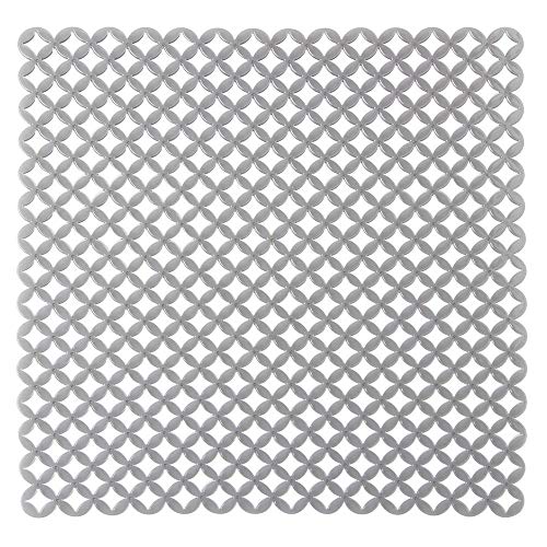 mDesign Protector Fregadero – Tapete de Silicona con Ranuras, Evita arañazos en fregaderos de Acero Inoxidable – Alfombrilla escurridora para Pila o encimera – 32 x 28,5 cm – Color Gris Grafito