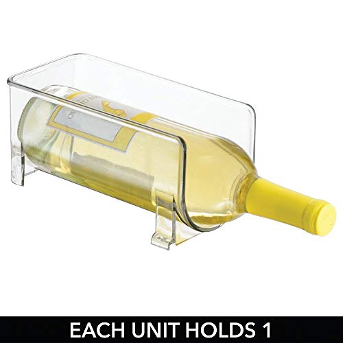 mDesign – Soporte para botellas de vino y otras bebidas – Botellero para vinos para dos botellas – Práctico accesorio de cocina – Fabricado con plástico – Color: transparente