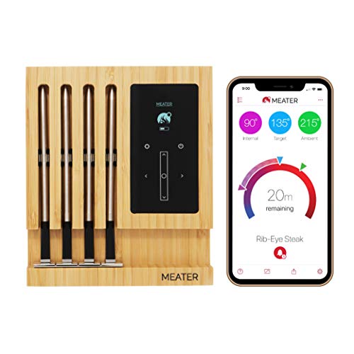 MEATER Block | Termómetro inalámbrico inteligente para carne para el horno, parrilla de cocina, barbacoa, ahumador, asador con Bluetooth y conectividad digital WiFi