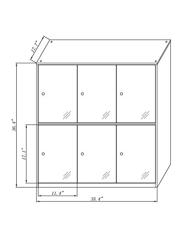 MECOLOR - Armario Tipo taquilla, metálico, para oficinas, para empleados - Blanco - 6D