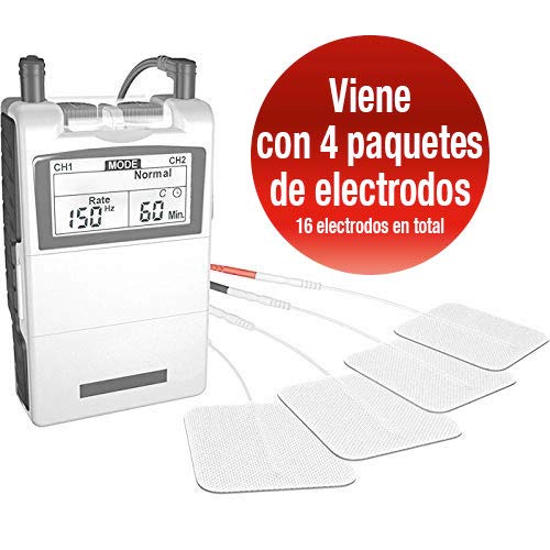 Med-Fit Electroestimulador Digital Masaje EMS TENS Para El Alivio Del Dolor y Estimulador Muscular Combinado. Incluye 24 programas preestablecidos para el alivio del dolor