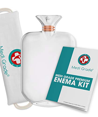 Medi Grade Kit de Enema para Uso Doméstico - Kit Limpiador Anal de 14 piezas - Incluye Bolsa de Drenaje de Reutilizable - Accesorios e Instrucciones Enemas Anales y más