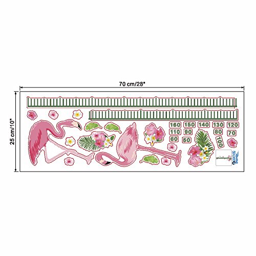 Medidor altura niños pegatina pared puerta vinilo decorativo flamencos para cuartos bebes niños juegos guarderias colegios de CHIPYHOME