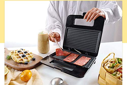 Medio Fit Parrilla Parrilla Cafetera, Desayuno máquina, por inmersión total placas Antiadherente calientes, la temperatura constante Seguro eléctrico recipiente for hornear, Negro fangkai77