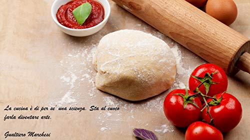 Mediterranea Piedra refractaria para pizza de horno con pala para pizza de madera, apta para todos los tipos de horno, incluye un delantal de cocina, un recetario y un cepillo limpiador.