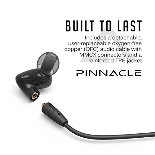 Mee Audio Pinnacle P2 audiófilo de Alta fidelidad Auriculares in-Ear con Cables Desmontables – Negro