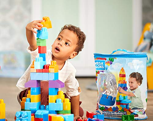 Mega Bloks Bolsa clásica con 80 bloques de construcción, juguete para bebé + 1 año Mattel DCH63)