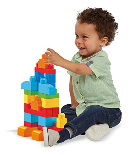 Mega Bloks - Juego de construcción de 60 piezas - bolsa ecológica clásica - juguetes bebe 1 año - (Mattel DCH55)