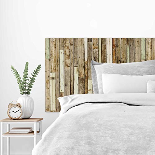 MEGADECOR Cabecero Cama PVC Decorativo Económico Textura Madera Tablas Viejas Unidas Varios Tamaños (115 cm x 60 cm)