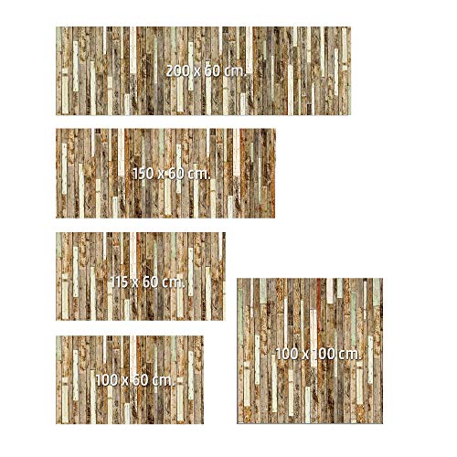 MEGADECOR Cabecero Cama PVC Decorativo Económico Textura Madera Tablas Viejas Unidas Varios Tamaños (115 cm x 60 cm)