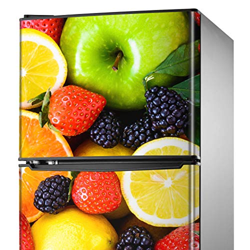 MEGADECOR Vinilo Adhesivo Decorativo para Nevera con Diseño de Frutas, Varias Medidas (185cm x 70cm)