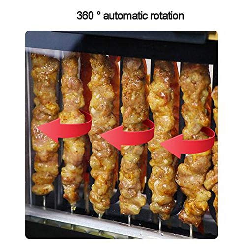 MEIGONGJU Horno eléctrico del hogar sin Humo Barbacoa Parrilla de Barbacoa automática giratoria pincho de la Parrilla de Barbacoa Taza máquina de Kebab