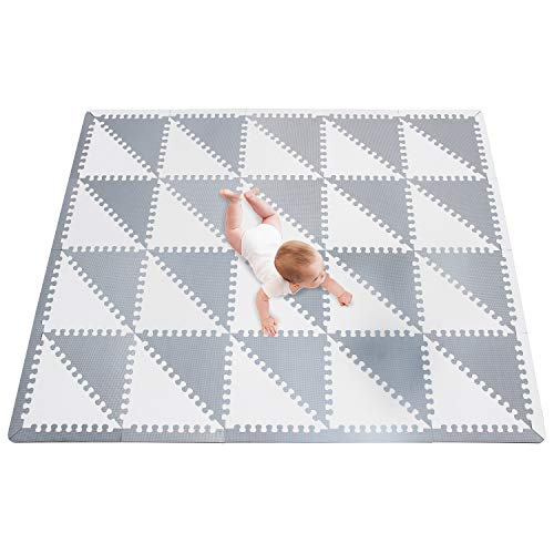 meiqicool Alfombra Puzzle Bebe Puzzle Suelo Bebe Acolchado Alfombra Goma eva Blanco-Gris 153 x 124 cm ALg31S18