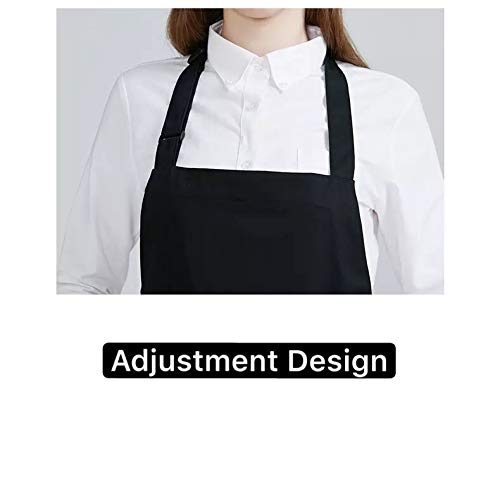 Meiruier Adult Polyester Kitchen Apron Restaurant Barbecue with Adjustable Belt Neck 2 Pockets for Cooking Cooking Gardening for Men Woman Waterproof and Oil Resistant (2pcs Black)