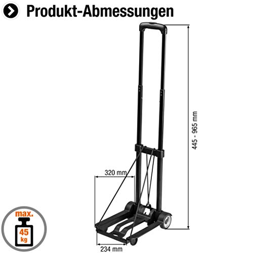 Meister 8985730 - Carretilla, 45 kg, mini, plegable