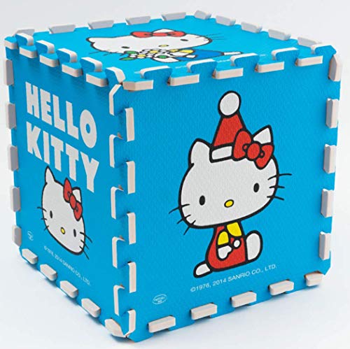 Meitoku Alfombra de Goma EVA para niños. 9 alfombras de 30 x 30 x 1 cm. Hello Kitty. Color Celeste …