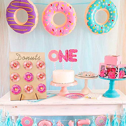 Mekta - Muestrario de donuts para decoración de cumpleaños, de madera