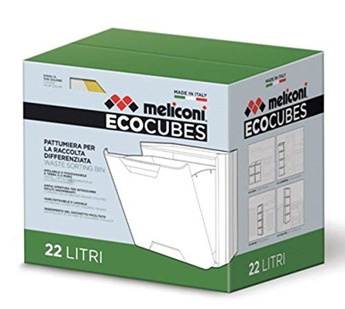 Meliconi - Cubo para Recogida selectiva - Línea Ecocubes - Capacidad 22 litros - Cuerpo y asa en Material plástico