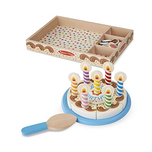 Melissa & Doug- Birthday Party Wooden Play Food Fiesta de Cumpleaños Comida de Juego de Madera, Multicolor (511) , color/modelo surtido