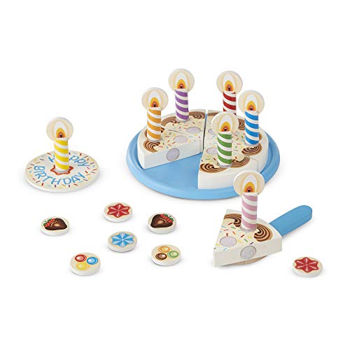 Melissa & Doug- Birthday Party Wooden Play Food Fiesta de Cumpleaños Comida de Juego de Madera, Multicolor (511) , color/modelo surtido