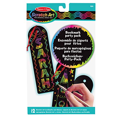 Melissa & Doug- Scratch Art Paquete de Fiesta Marcapáginas, Multicolor (15906)