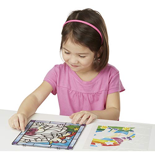 Melissa & Doug- Stained Glass Made Easy-Unicorn Juego de Dibujo, 4-8 Años, Multicolor (19299)