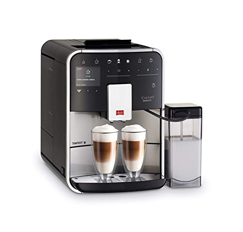 Melitta Barista T Smart F840-100, Cafetera Automática con Molinillo Silencioso, Bluetooth, Pantalla Táctil, Personalizable, 18 Recetas, Acero Inoxidable