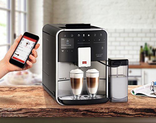 Melitta Barista T Smart F840-100, Cafetera Automática con Molinillo Silencioso, Bluetooth, Pantalla Táctil, Personalizable, 18 Recetas, Acero Inoxidable