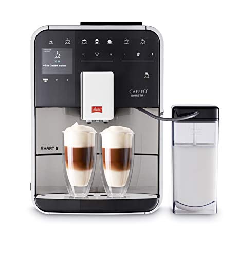 Melitta Barista T Smart F840-100, Cafetera Automática con Molinillo Silencioso, Bluetooth, Pantalla Táctil, Personalizable, 18 Recetas, Acero Inoxidable