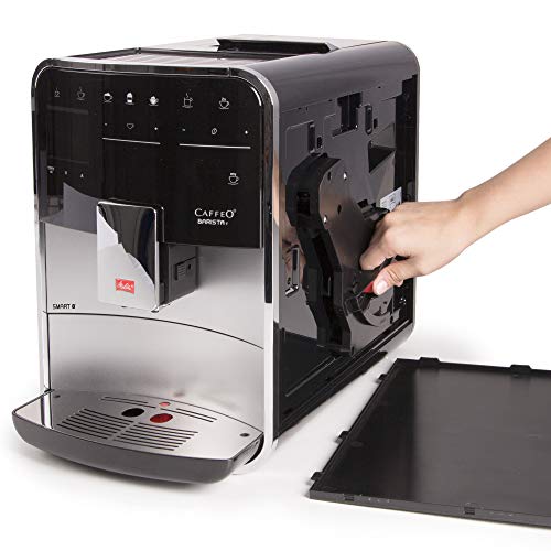 Melitta Caffeo Basista T Smart F831-101, Cafetera Superautomática, Molinillo Silencioso, Pantalla Táctil, 18 Recetas Predefinidas, Contenedor de Leche Externo, Plata