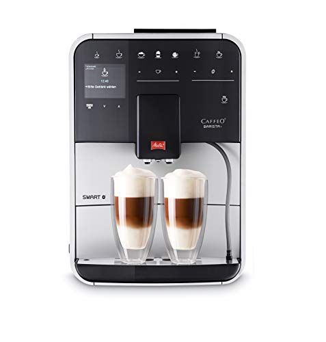 Melitta Caffeo Basista T Smart F831-101, Cafetera Superautomática, Molinillo Silencioso, Pantalla Táctil, 18 Recetas Predefinidas, Contenedor de Leche Externo, Plata