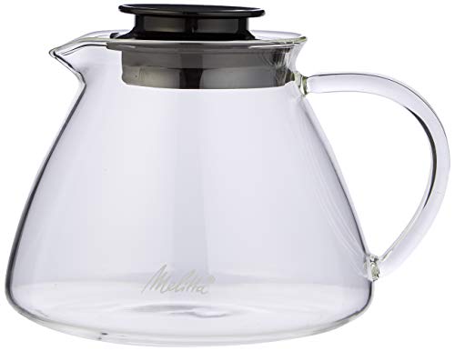 Melitta Jarra de cristal, Para preparación manual de café con portafiltros Pour Over, Asa antiquemaduras, 0,7L, Transparente